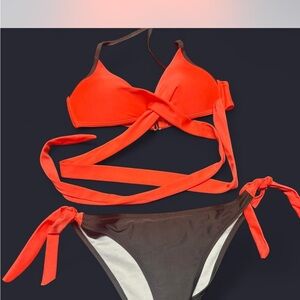 Vibrant Coral  Bikini Set